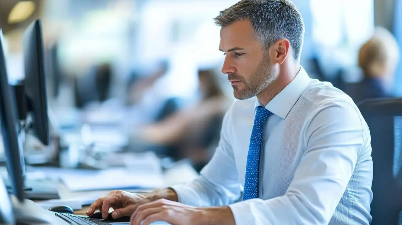 Illustration of male office worker